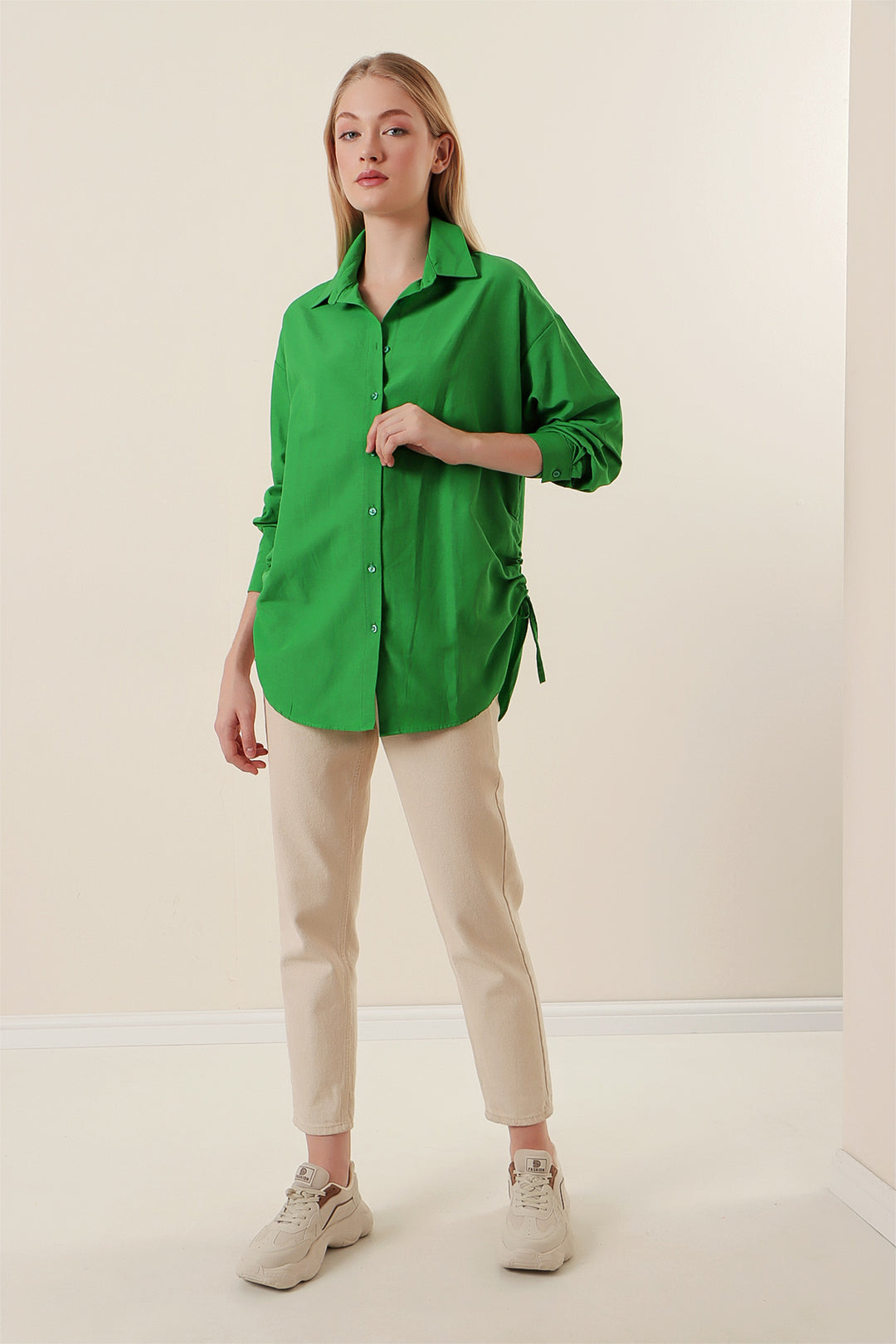 Bigdart Chemise oversize avec cordon de serrage 20132 - Vert