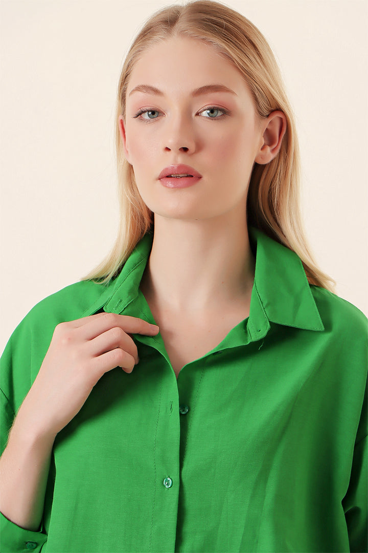 Bigdart Chemise oversize avec cordon de serrage 20132 - Vert