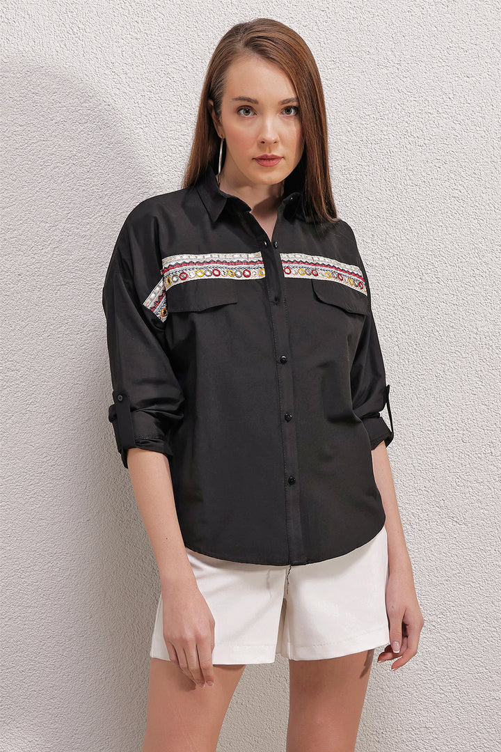Bigdart 20147 Chemise brodée - Noir