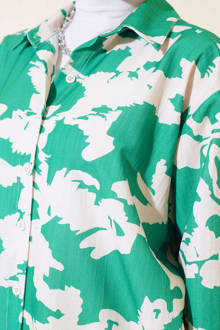 Bigdart 20179 Chemise oversize à motifs longue - Vert