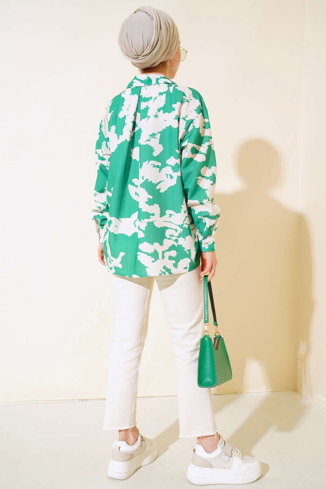 Bigdart 20179 Chemise oversize à motifs longue - Vert