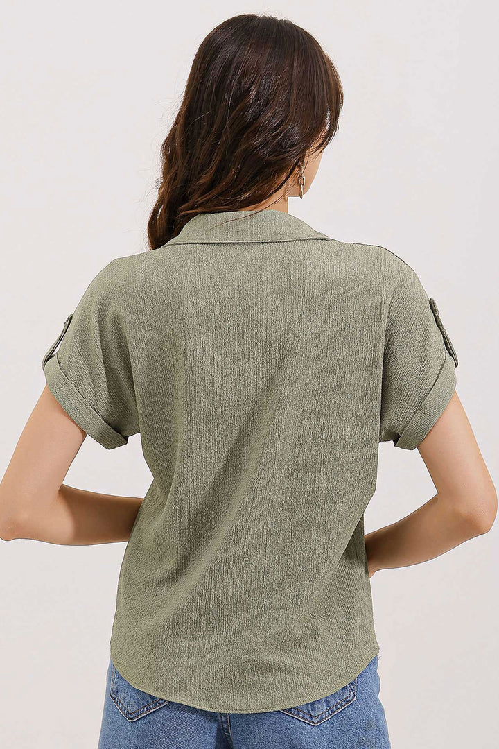 Bigdart 20187 Chemise Tricotée Oversize à Manches Courtes - Amande