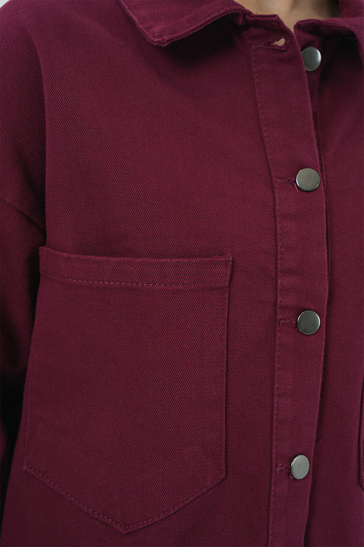 Bigdart 20192 Chemise Veste Gabardin Oversize - Bordeaux