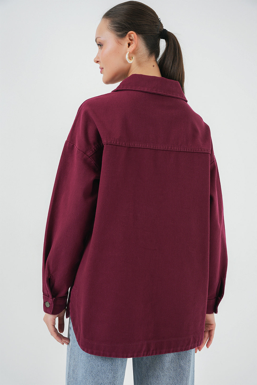 Bigdart 20192 Chemise Veste Gabardin Oversize - Bordeaux