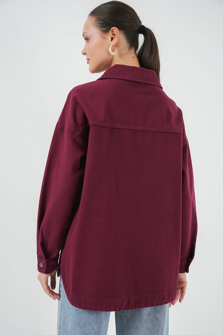Bigdart 20192 Chemise Veste Gabardin Oversize - Bordeaux