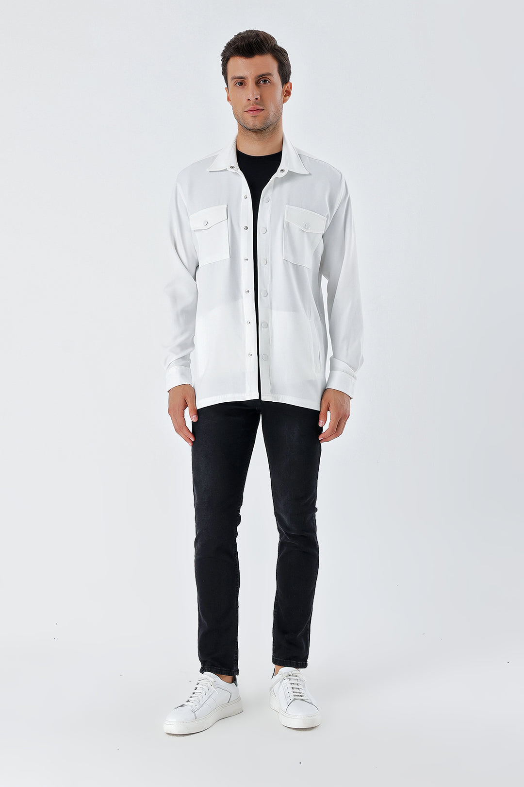 Bigdart 20193 Chemise homme oversize - Blanc