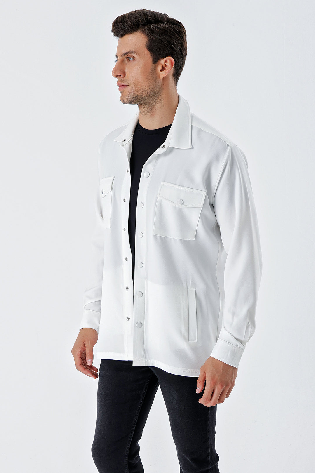 Bigdart 20193 Chemise homme oversize - Blanc