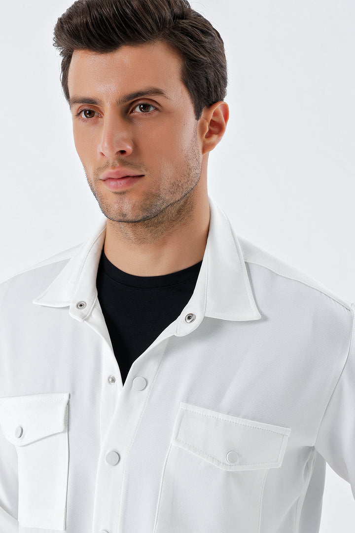 Bigdart 20193 Chemise homme oversize - Blanc
