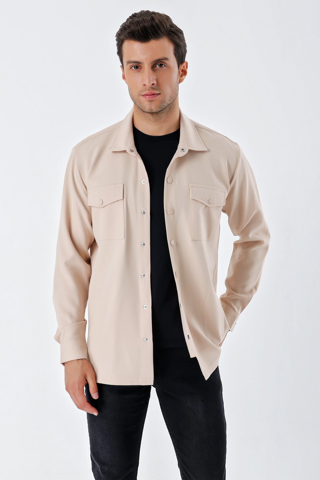 Bigdart 20193 Chemise homme oversize - Crème