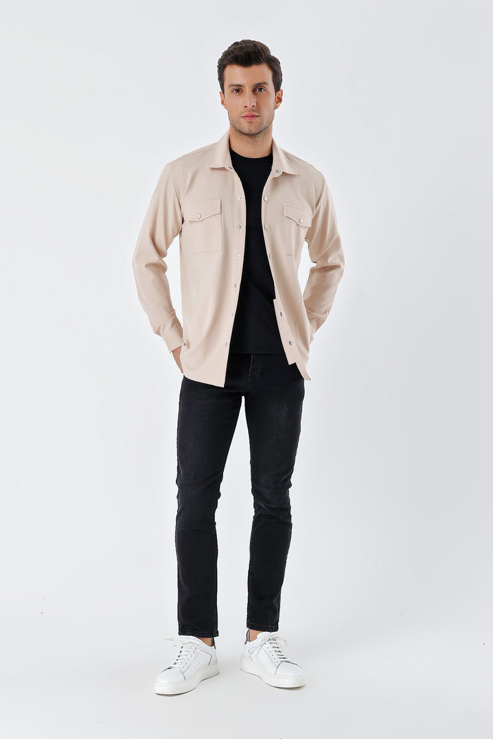 Bigdart 20193 Chemise homme oversize - Crème