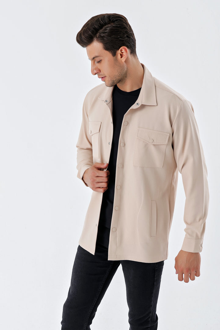 Bigdart 20193 Chemise homme oversize - Crème