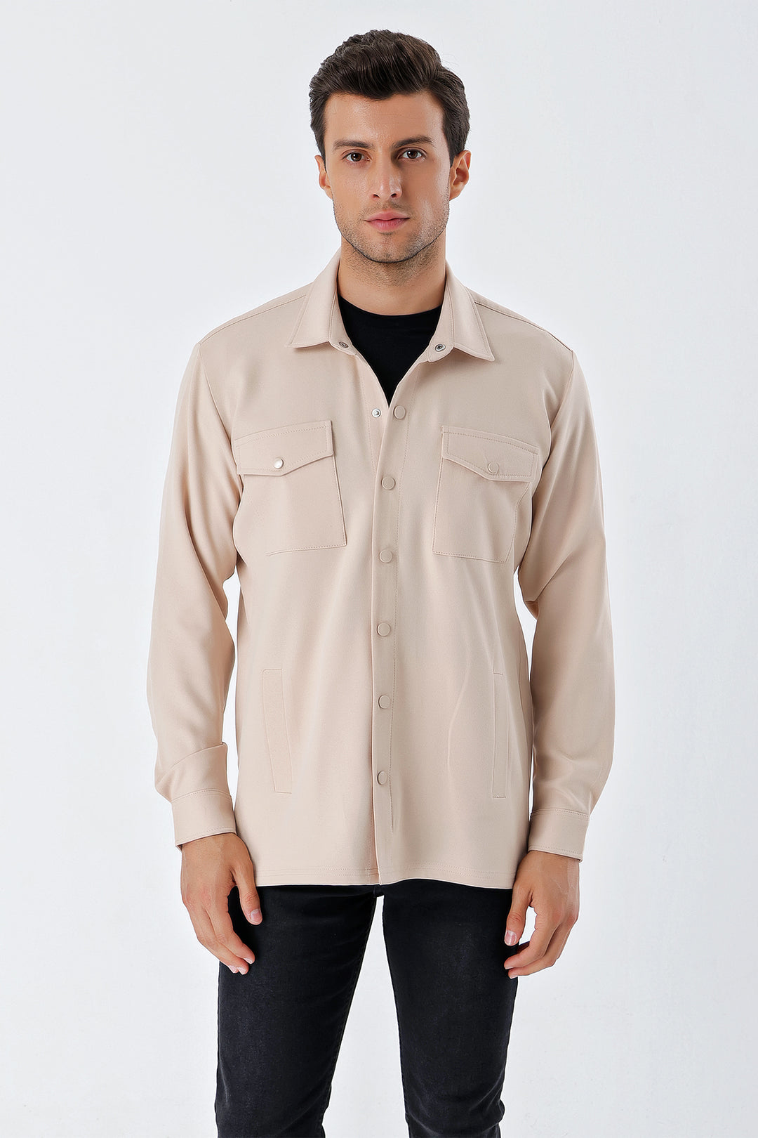 Bigdart 20193 Chemise homme oversize - Crème