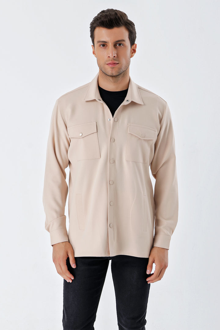 Bigdart 20193 Chemise homme oversize - Crème