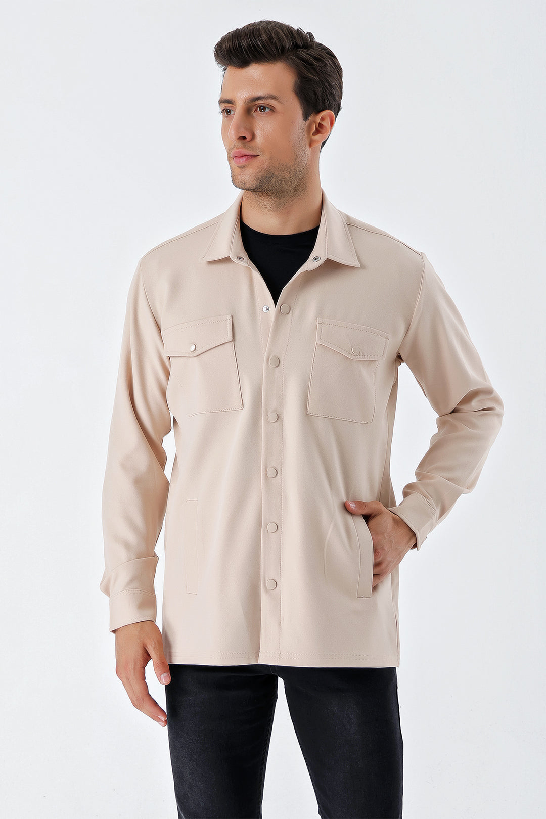 Bigdart 20193 Chemise homme oversize - Crème