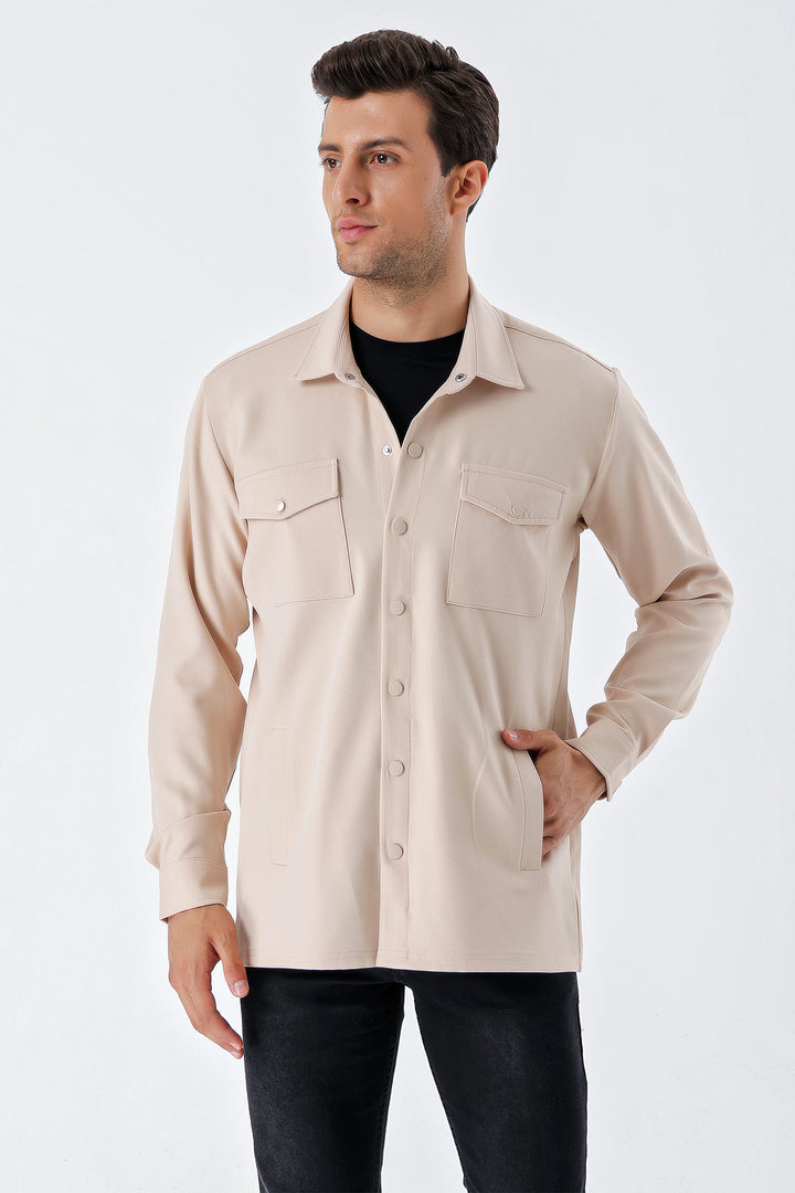 Bigdart 20193 Chemise homme oversize - Crème