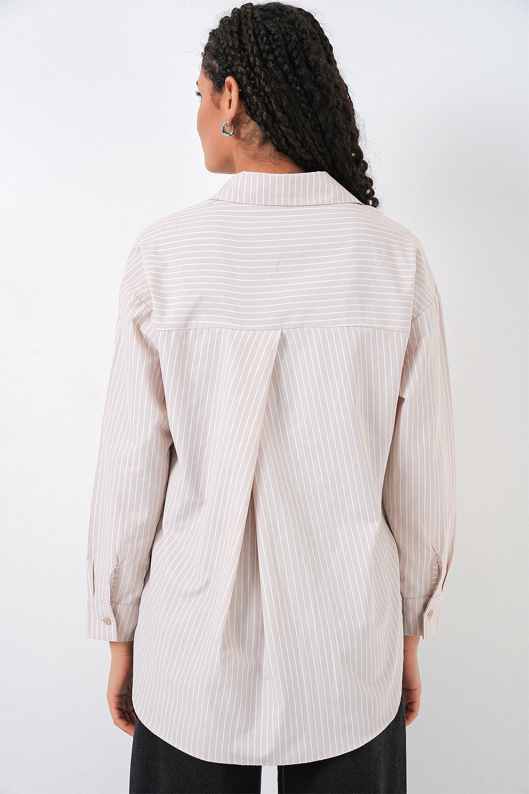 Bigdart 20205 Chemise Oversize Rayée - Crème
