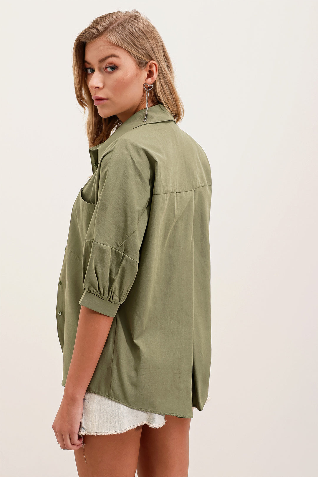Bigdart 20213 Chemise basique à manches courtes oversize - Kaki