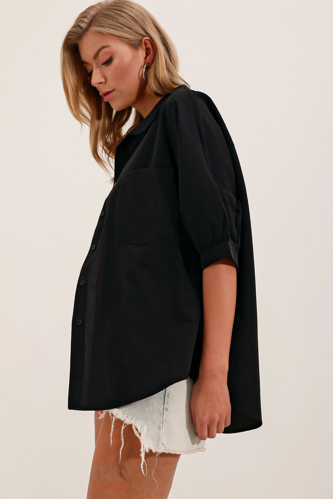 Bigdart Chemise Basique à Manches Courtes Oversize 20213 - Noir