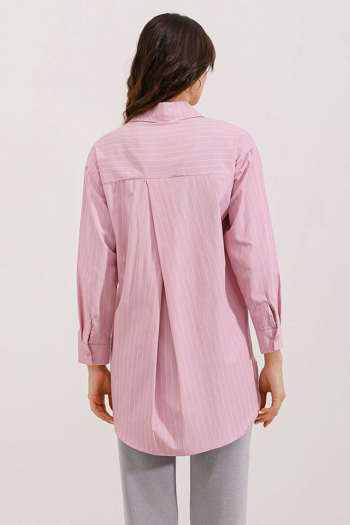 Bigdart 20217 Chemise oversize rayée avec poches - Poudre