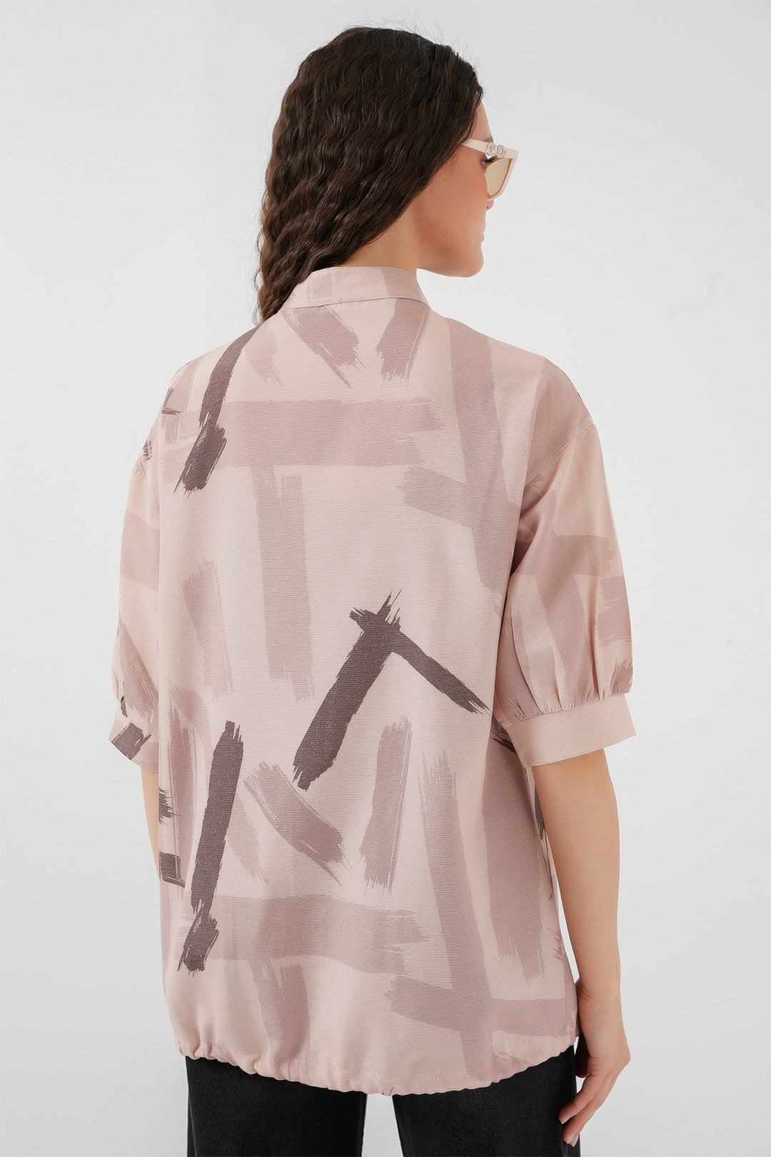 Bigdart 20226 Chemise Oversize à Motifs - Beige