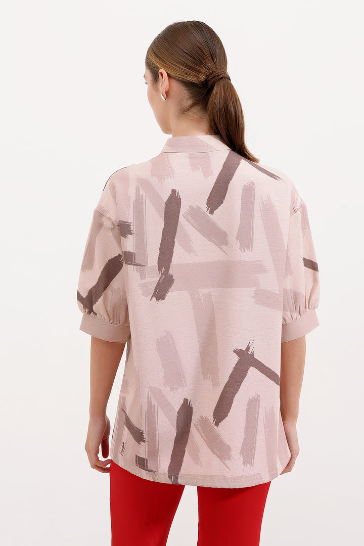 Bigdart 20226 Chemise Oversize à Motifs - Beige