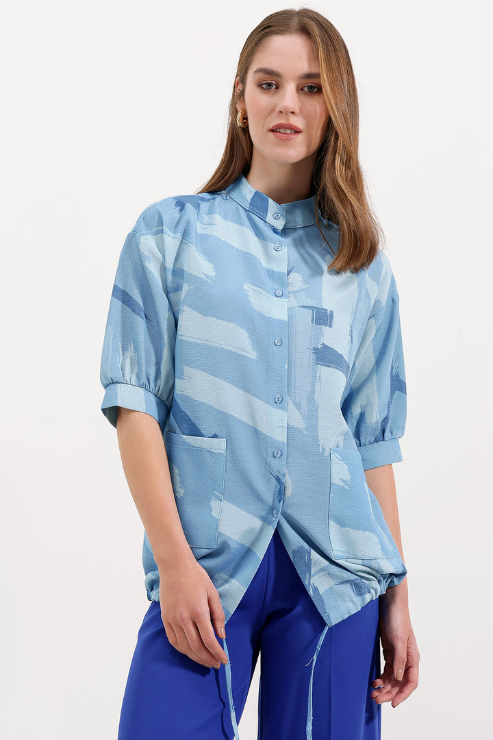 Bigdart 20226 Chemise Oversize Imprimée - Bleu