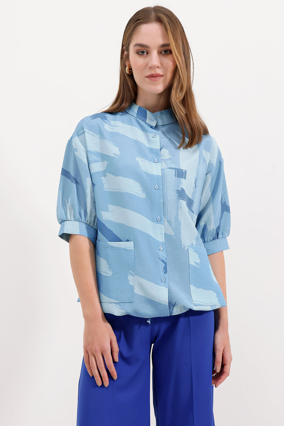 Bigdart 20226 Chemise Oversize Imprimée - Bleu