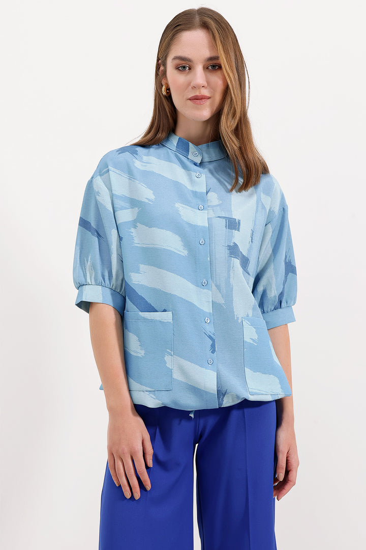 Bigdart 20226 Chemise Oversize Imprimée - Bleu