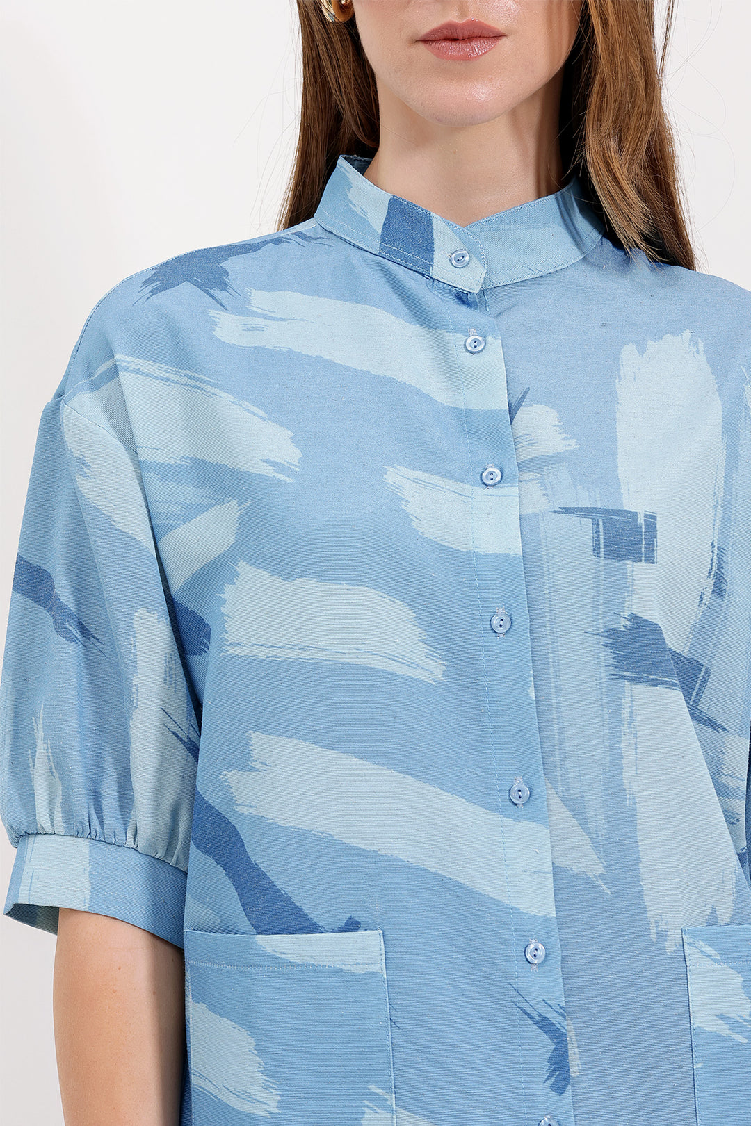 Bigdart 20226 Chemise Oversize Imprimée - Bleu