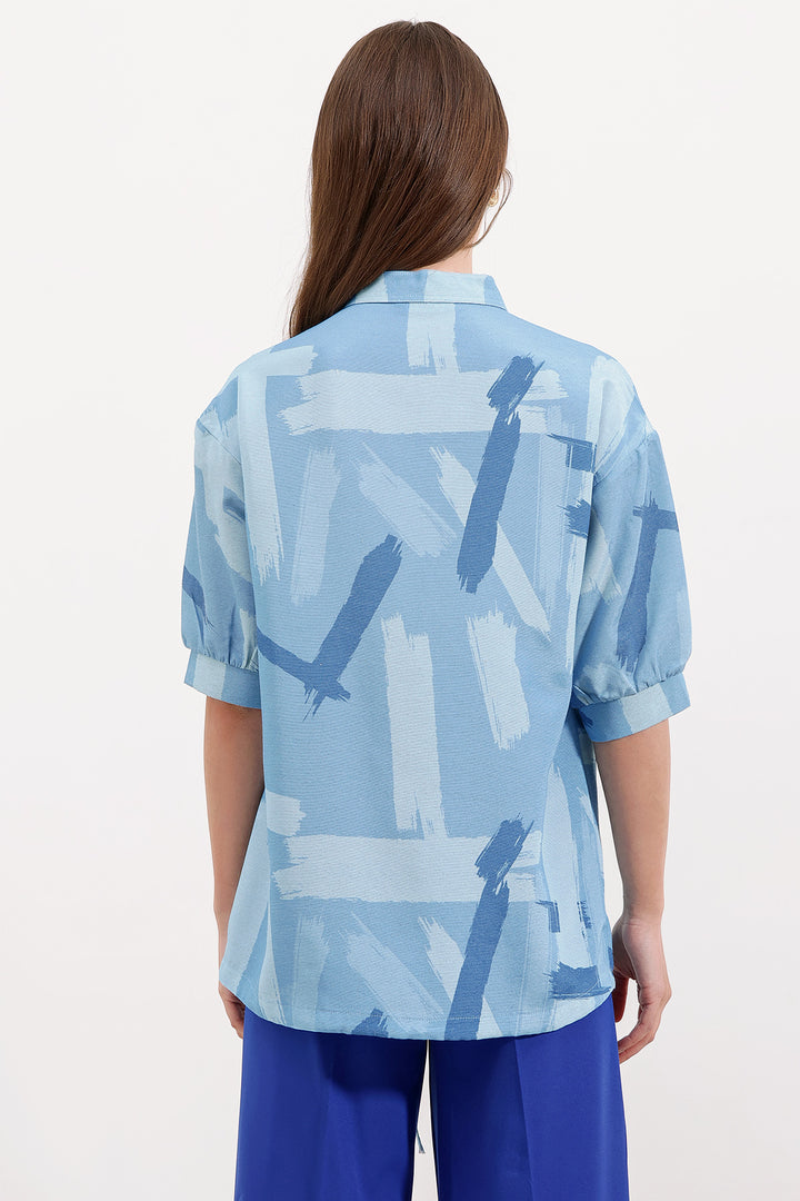 Bigdart 20226 Chemise Oversize Imprimée - Bleu