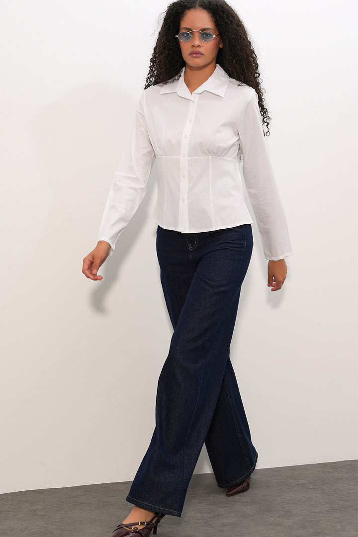Bigdart 20231 Chemise en popeline slim fit - Blanc