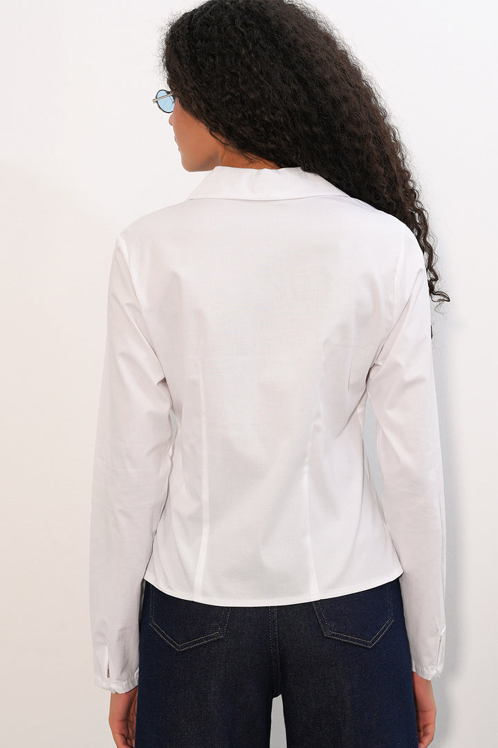 Bigdart 20231 Chemise en popeline slim fit - Blanc