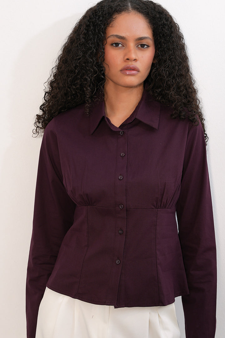 Bigdart 20231 Chemise slim en popeline - Damson
