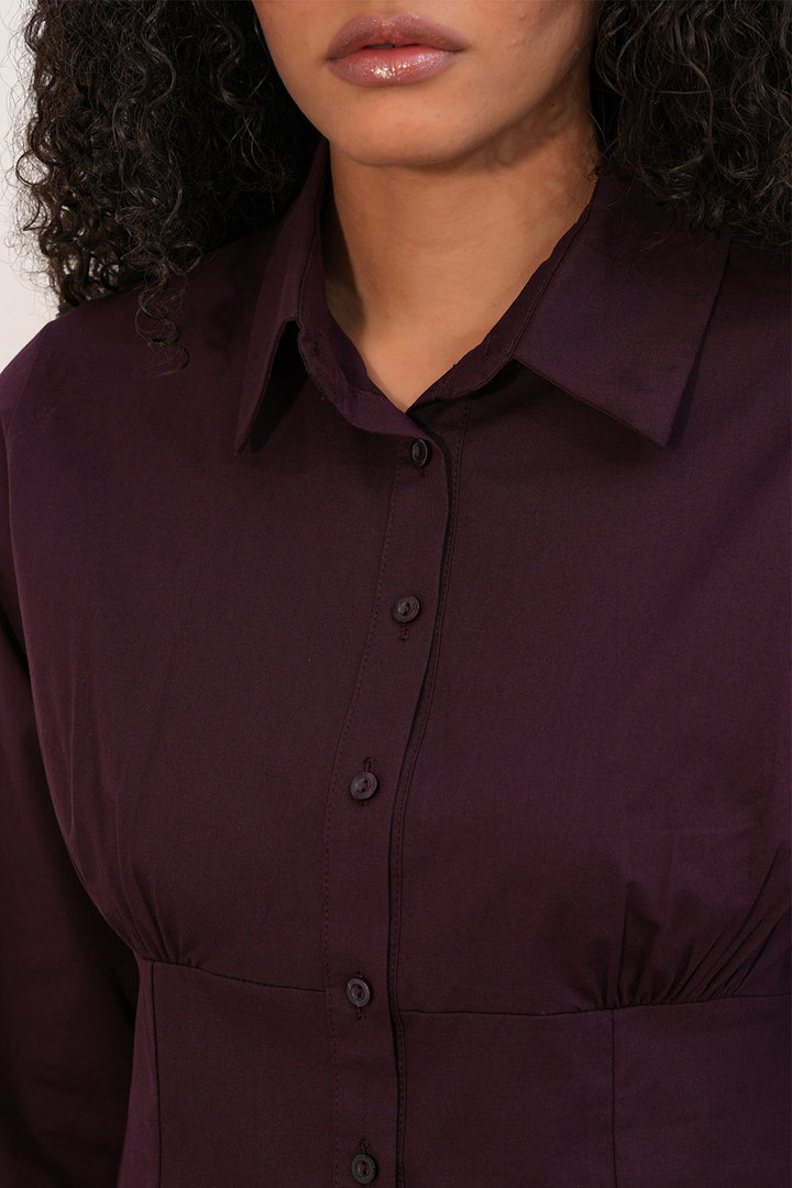 Bigdart 20231 Chemise slim en popeline - Damson