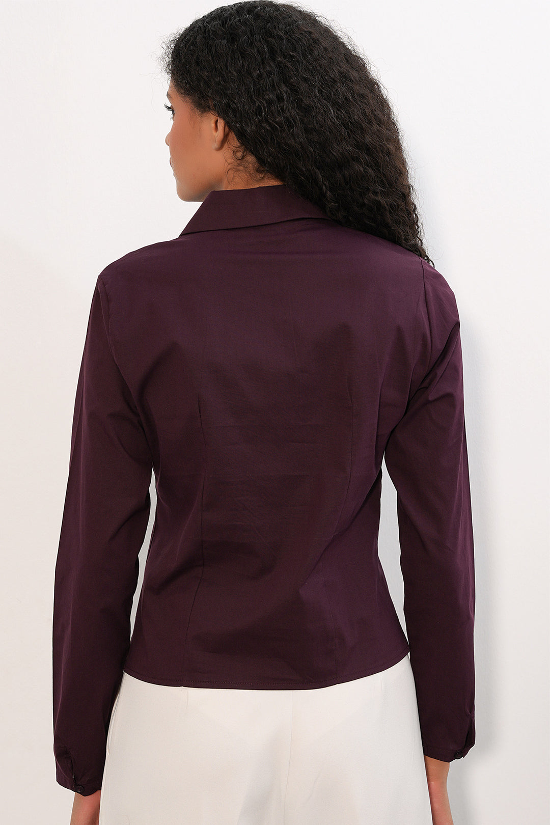 Bigdart 20231 Chemise slim en popeline - Damson