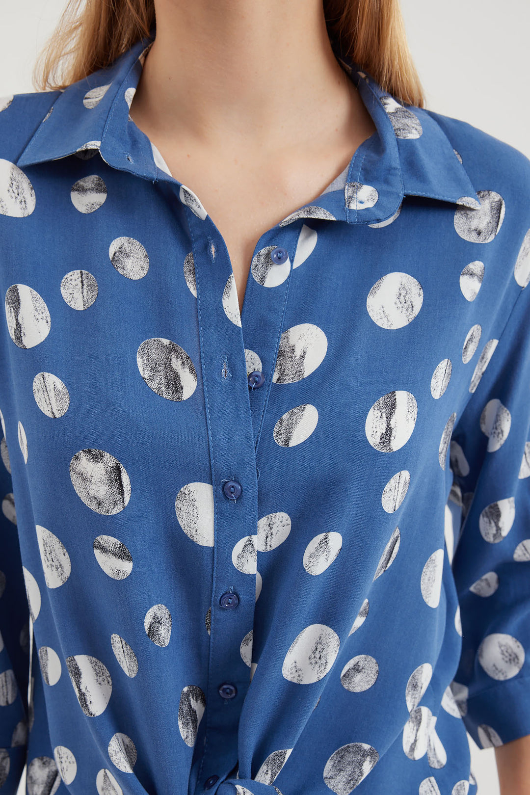 Bigdart 20243 Chemise à motifs avec lien à l'avant - Indigo