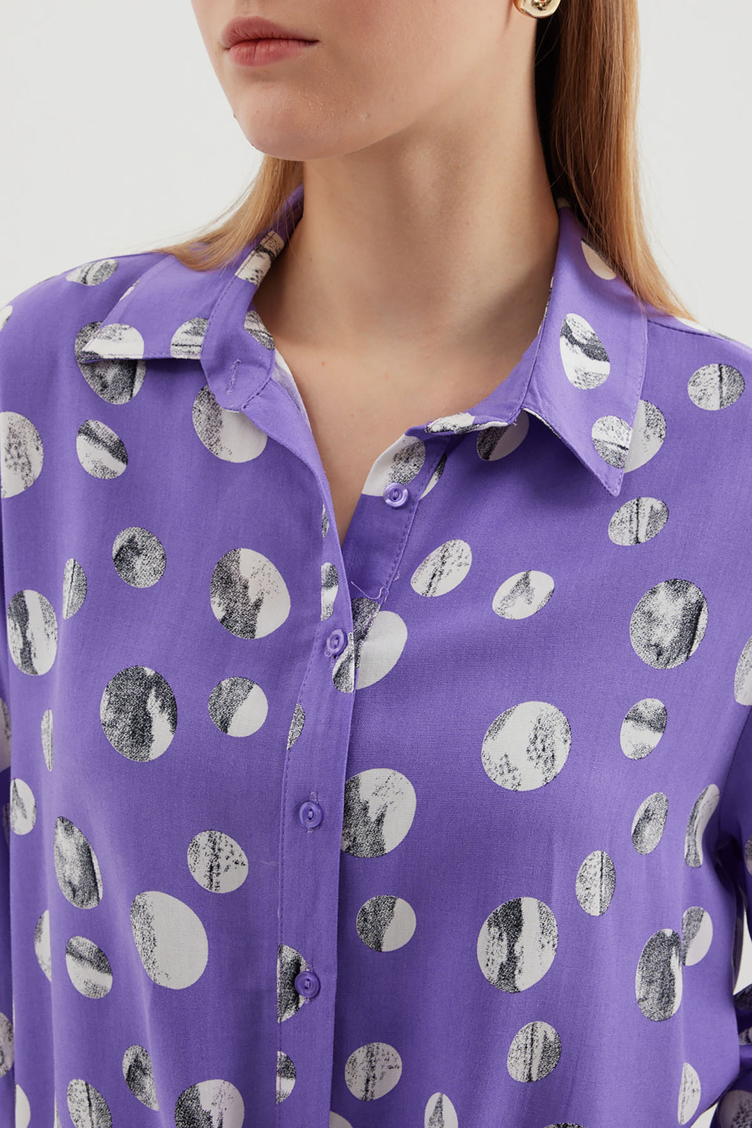 Bigdart 20243 Chemise Imprimée à Nouer à l'Avant - Lilas