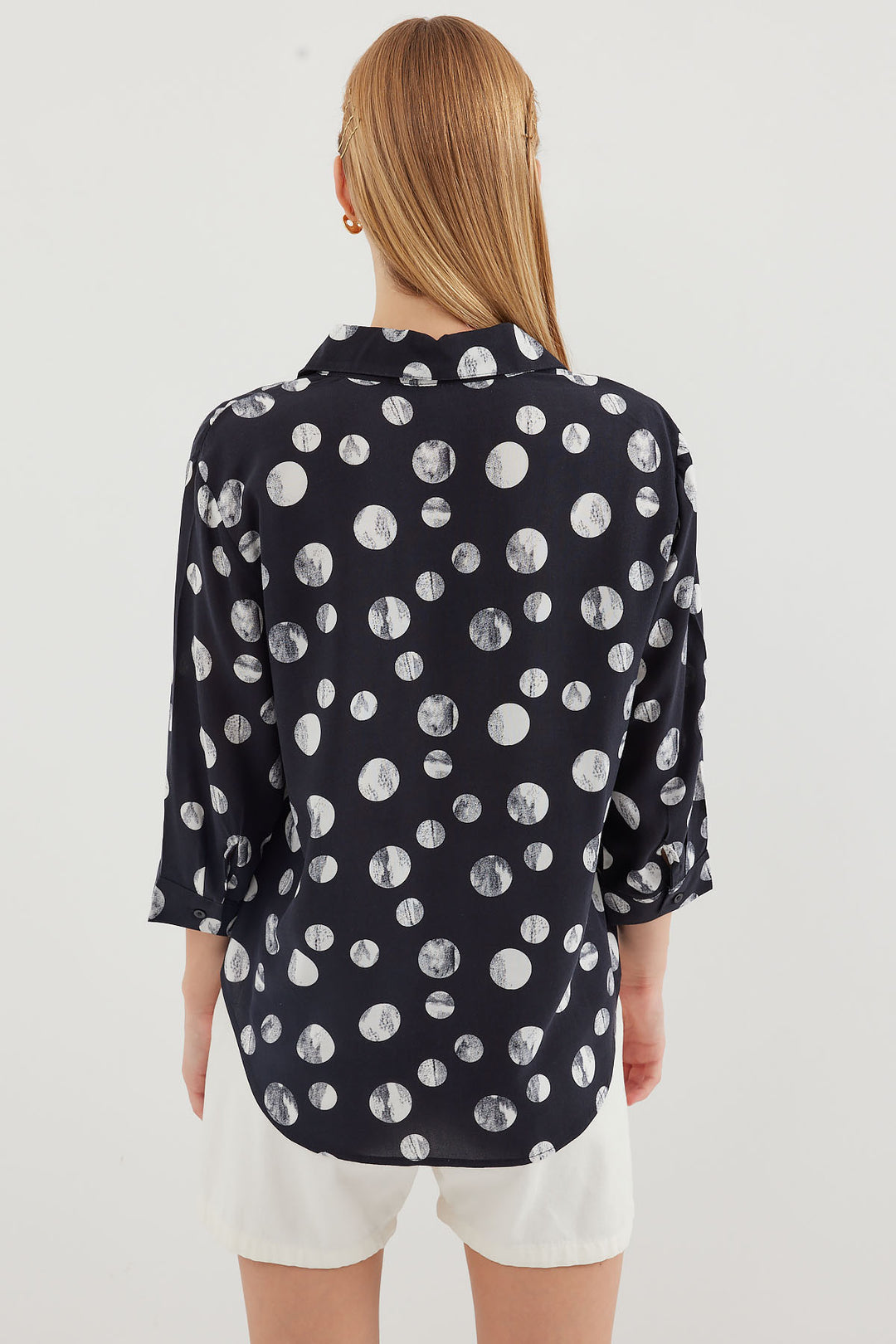 Bigdart 20243 Chemise à Motifs avec Nœud à l'Avant - Noir