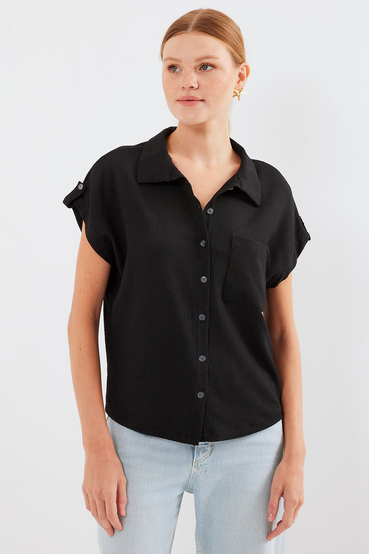Bigdart Chemise à manches courtes double avec poignet 20256 - Noir