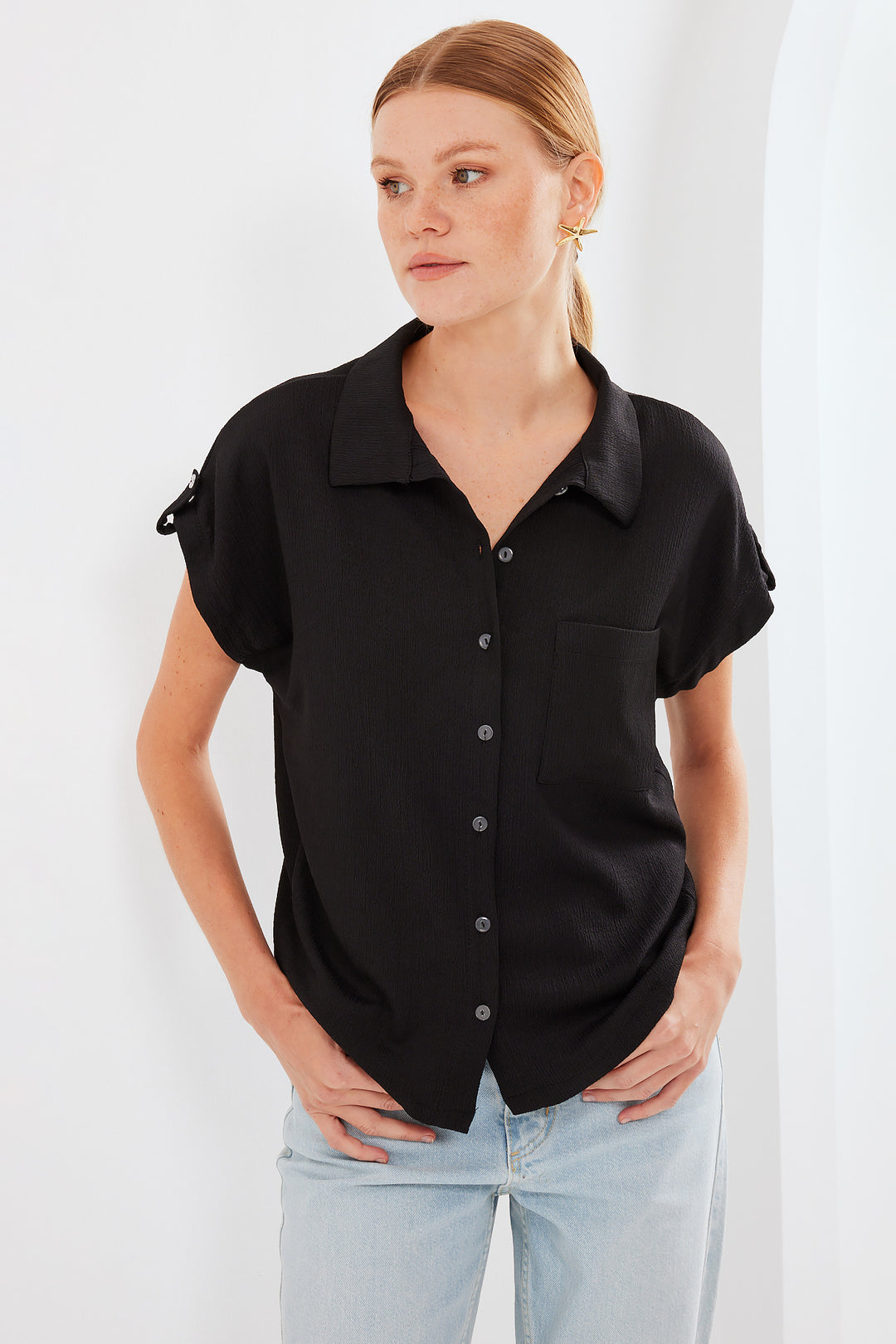 Bigdart Chemise à manches courtes double avec poignet 20256 - Noir