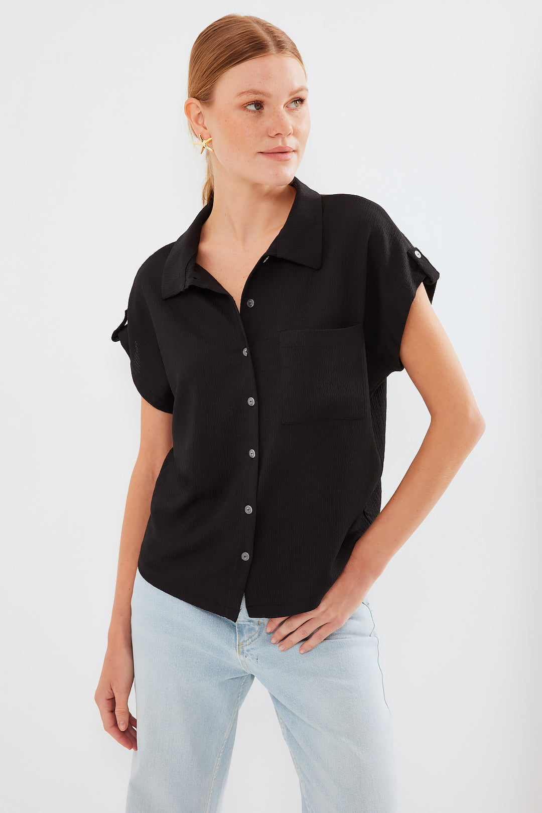 Bigdart Chemise à manches courtes double avec poignet 20256 - Noir