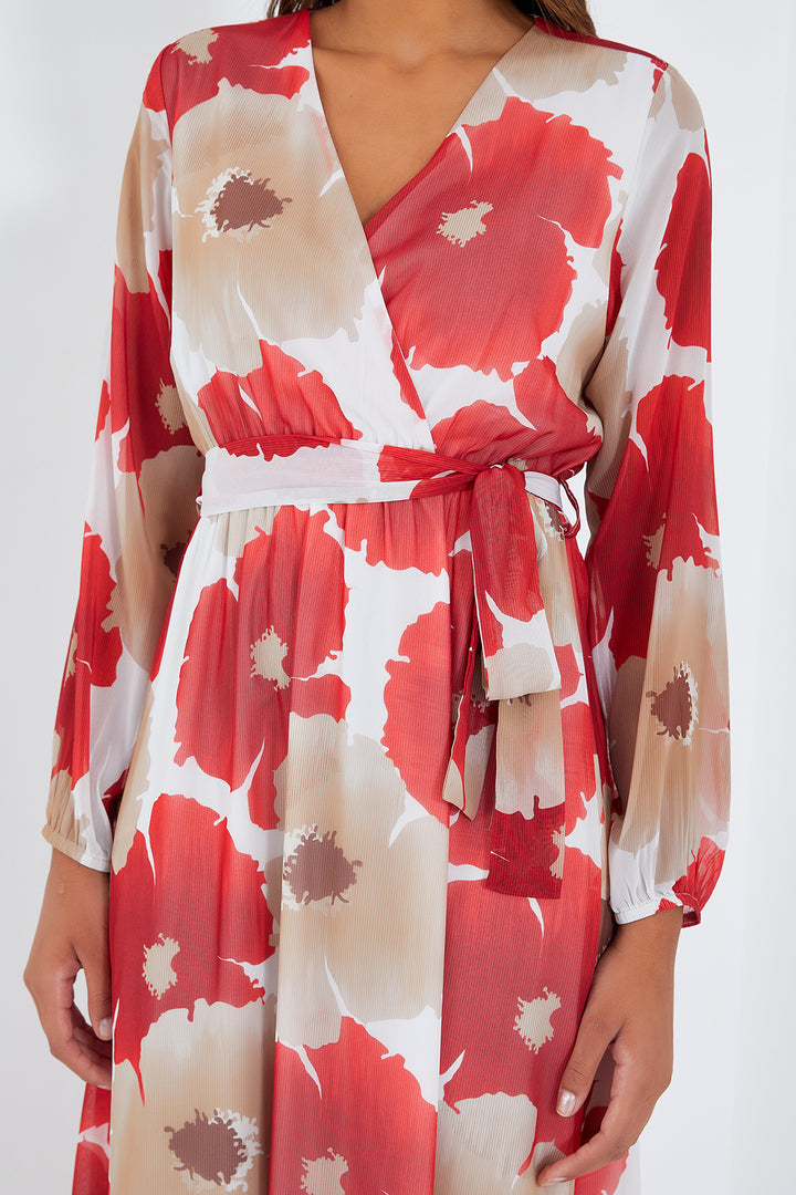Bigdart Robe en chiffon à fleurs beige corail pour femme 2134 - nar