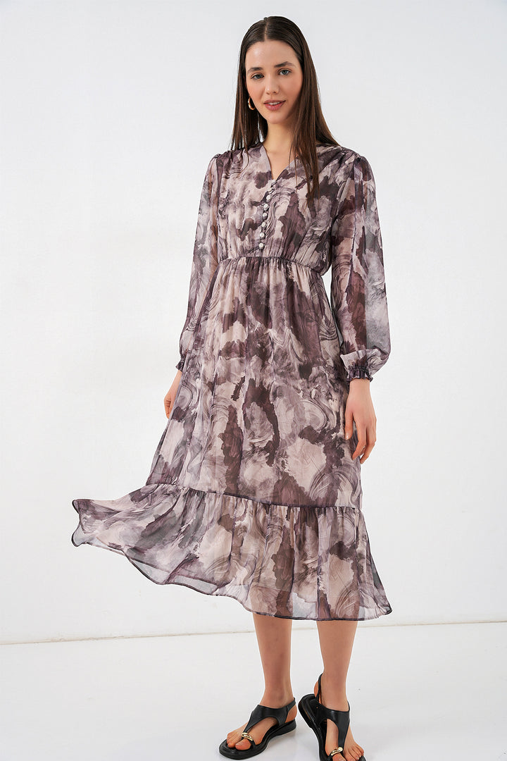 Bigdart 2137 Robe en chiffon à motifs - A.Bej