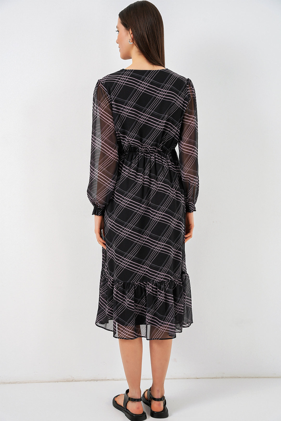 Bigdart Robe en chiffon à motifs 2137 - Noir1