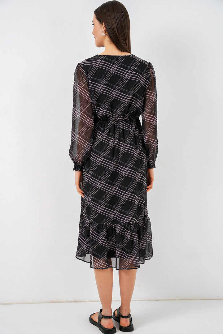 Bigdart Robe en chiffon à motifs 2137 - Noir1
