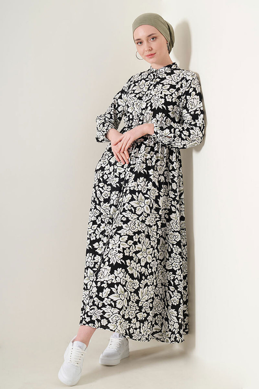 Bigdart 2144 Robe de modestie avec col montant - Noir