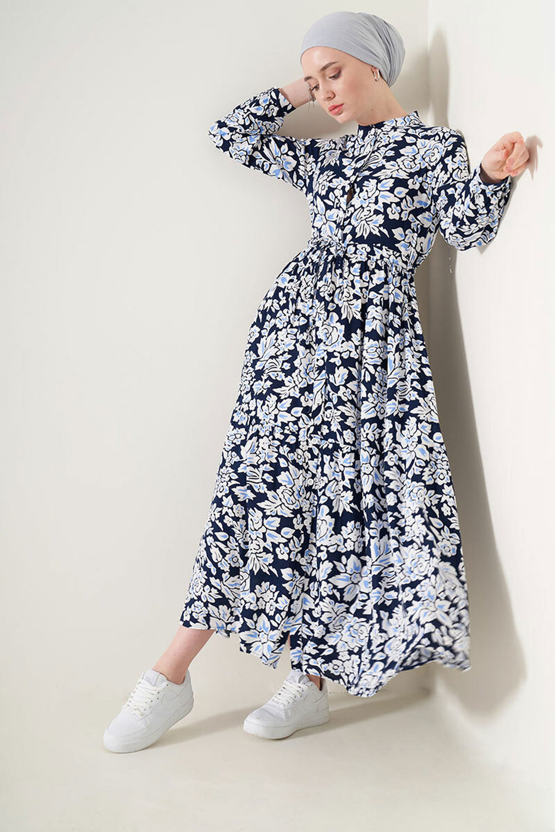 Bigdart 2144 Robe de mode à col magistral - Bleu marine