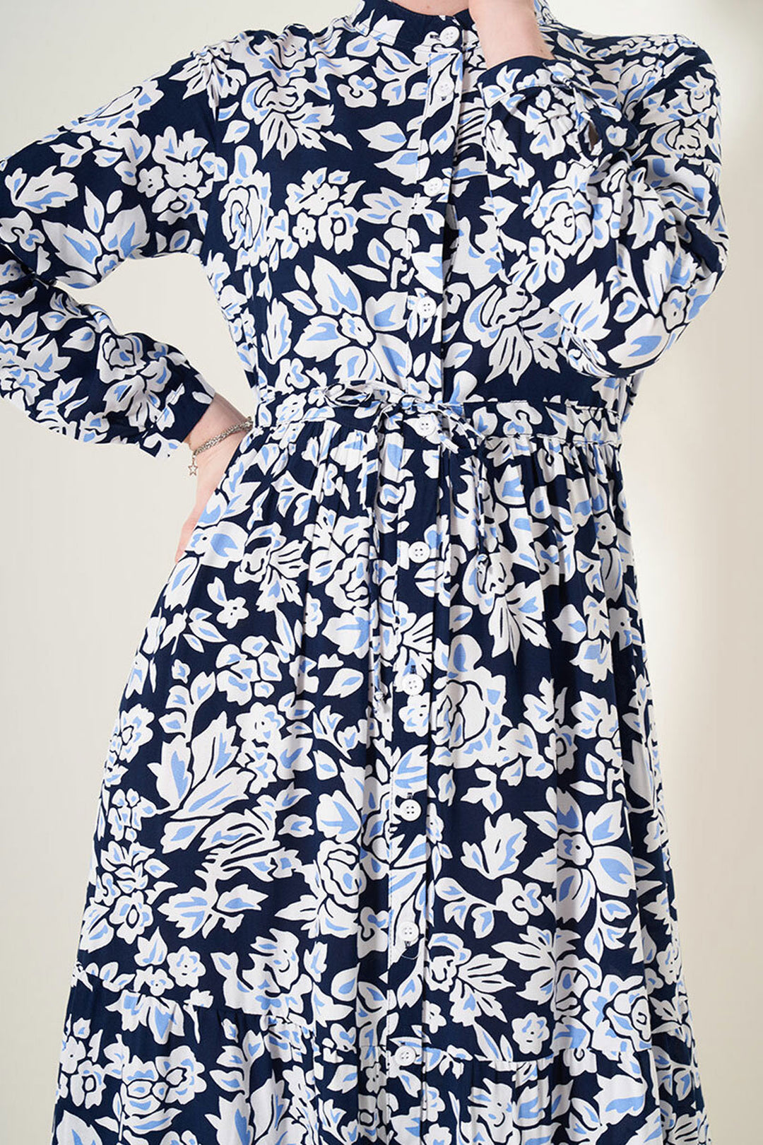 Bigdart 2144 Robe de mode à col magistral - Bleu marine