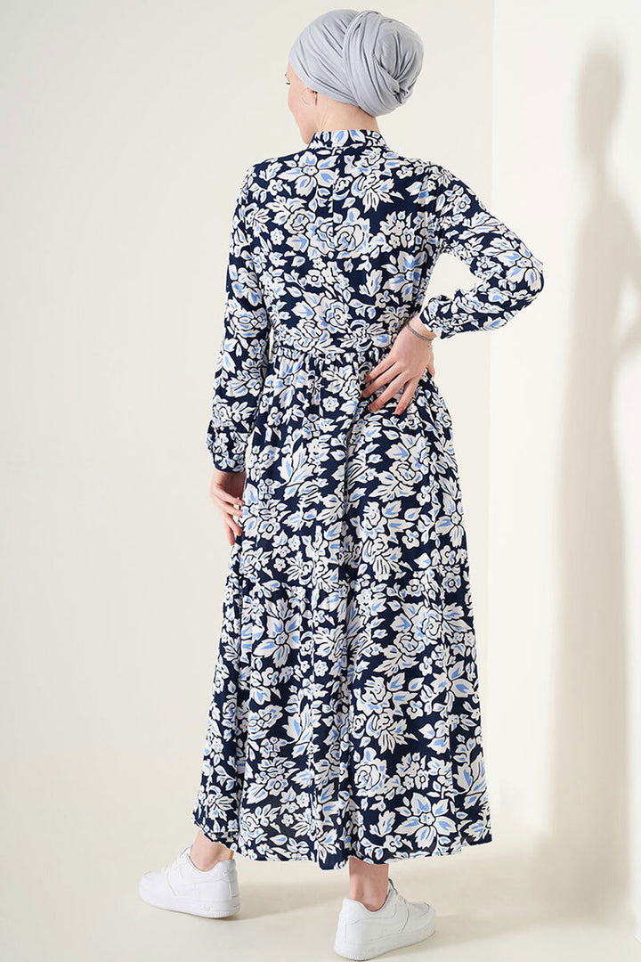 Bigdart 2144 Robe de mode à col magistral - Bleu marine