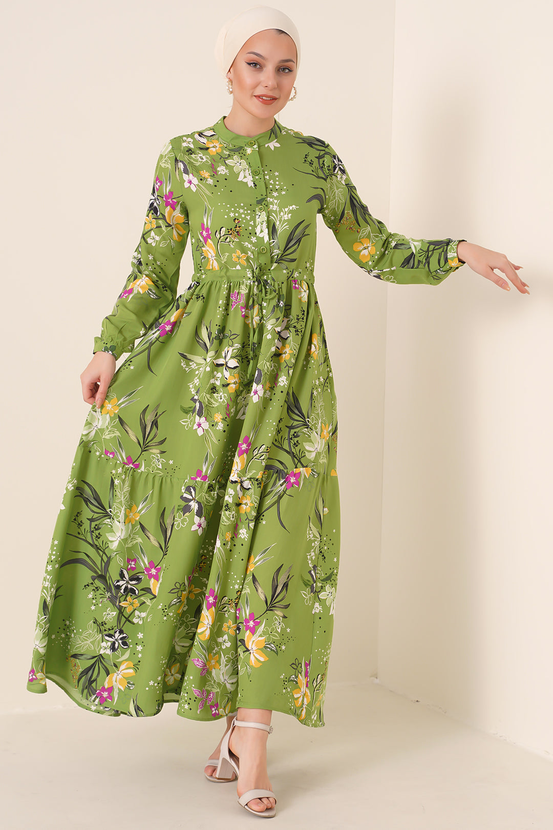 Bigdart 2144 Robe de Mariage Col Mao - Vert foncé